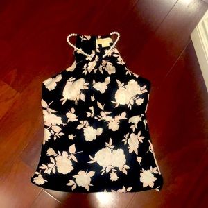 like new Michael Kors faux pearl high neck top